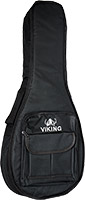Viking VMB-20 Deluxe Mandolin Bag Tough 600D black nylon outer with 15mm padding. Plush red lining