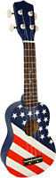 Blue Moon BU-06 USA Flag Design Soprano Uke Good quality, very playable Uke. Lindenwood fingerboard and bridge. Nickel frets