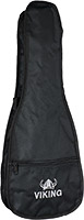 Viking VUB-10S Ukulele Bag, Soprano 2mm padded black nylon gig bag with shoulder strap and handle, for Soprano Uke