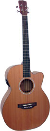 Ashbury Lindisfarne Tenor Guitar, Solid Cedar Solid Canadian cedar top. Solid koa back and sides. Cutaway. Fishman pick-up