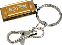 Blues Tone Mini Harmonica in C. 4 Hole 8 notes. Black cover. Comes with a key ring and clip