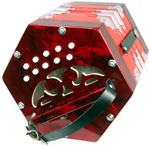 Scarlatti SC-20 C/G Anglo Concertina, 20 Key Red pearl finish with plastic buttons