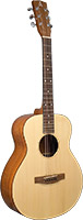 Ashbury Style E Mini Acoustic Guitar Solid Alaskan sitka spruce top. Solid African sapele body