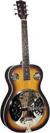 Ashbury AR-35 Resonator Guitar, Single Cone Spruce top with sunburst finish and rosewood back and sides. Round neck.