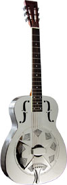 Ashbury AR-46 Resonator Guitar, Single Cone Brass bodied, chrome plated, single biscuit cone.