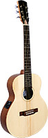Carvalho JB 100 MiniJB Electro Acoustic Guitar Solid spruce top with sapele back and sides. Open pore finish