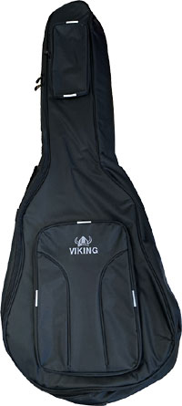 Viking VGB-20-AB Deluxe Acoustic Bass Bag Tough 600D black nylon outer with 10mm padding. Black lining