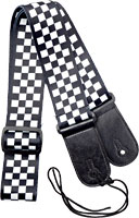 Viking VGS-40 Fabric Guitar Strap. Chequered Patterned guitar strap. 6.5cm wide
