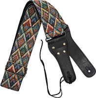 Viking VGS-51 Woven Guitar Strap. Diamonds Patterned strap with a black webbing back. 6.5cm wide