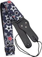 Viking VGS-53 Woven Guitar Strap. Stars Patterned strap with a black webbing back. 6.5cm wide