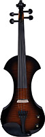 Valentino VE-040SB Electric Violin Wood Body. SB Veneered maple body with a dark sunburst finish. Cornerless hollow violin body