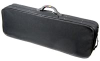 Viking Full Size Oblong Violin Case Black cover, foam, red interior, 2 bow spaces. external pocket. 4/4
