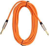 Viking VGL-2026-OR 6m Orange Guitar Lead.SS 6 metre guitar cable with two straight gold plated plugs
