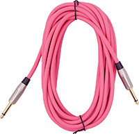 Viking VGL-2026-PK 6m Pink Guitar Lead. SS 6 metre guitar cable with two straight gold plated plugs