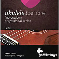 Galli UX-780 Uke Strings, Baritone Fluoro Fluorocarbon. Keeps the pitch longer than traditional nylon