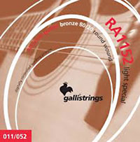 Galli RA1152 Guitar Set, Custom Light, Bronze Bronze wound, custom light gauge. .011, .015, .024w, .032, .042, .052