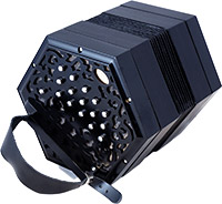 Sherwood Kirklees C/G Anglo Concertina, 30Key Metal buttons, black plywood ends. Czech reeds mounted on reed blocks