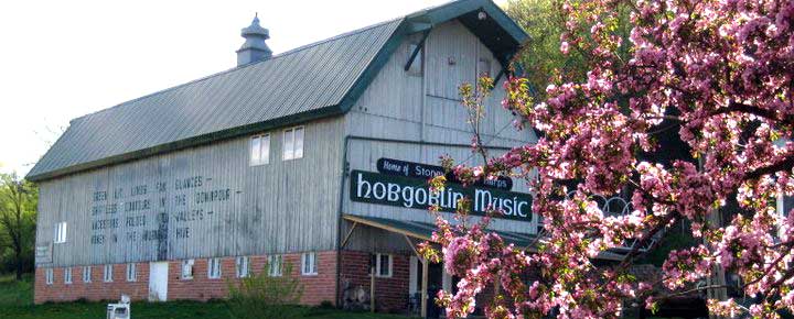 Our Red Wing Barn, home to Hobgoblin Music USA, Stoneyend Harps and the Music Loft Venue