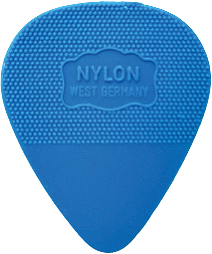Herdim Blue Nylon Pick. 88mm. Single A single medium gauge quality nylon guitar pick. Stamped with Germany