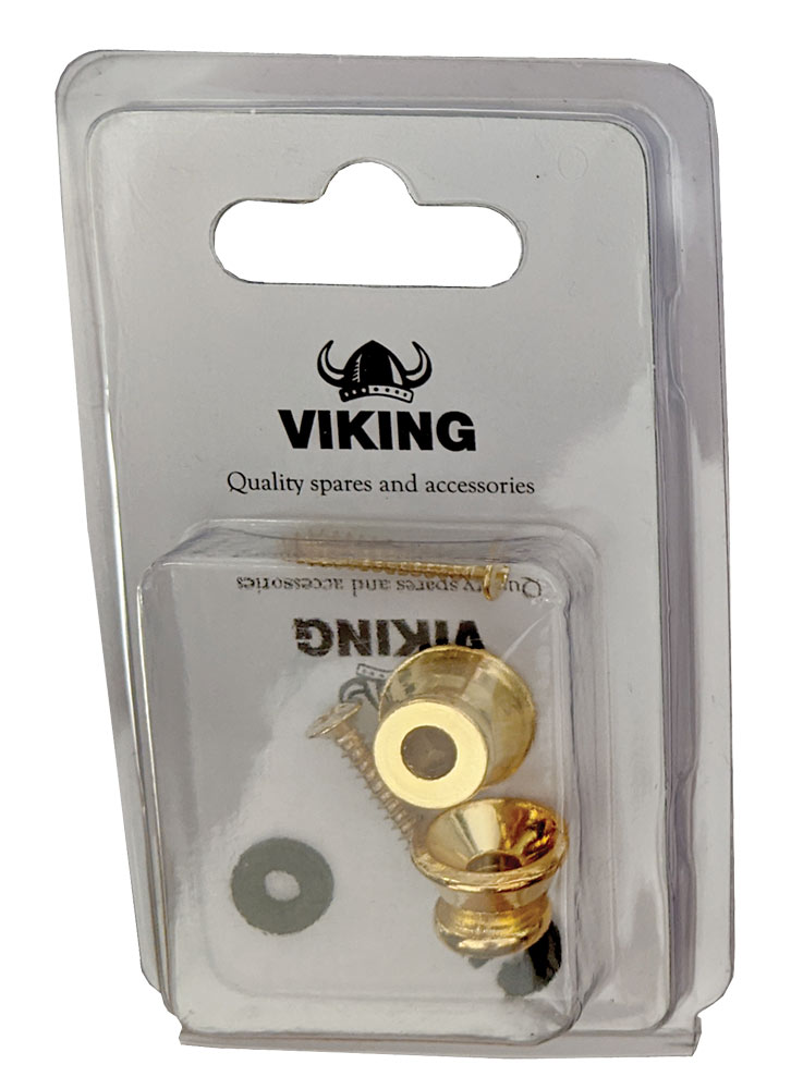 Viking GSB-10G Gold Color Strap Buttons, Pair A pair of gold colored strap buttons for Uke, Bouzouki, Mandolin etc