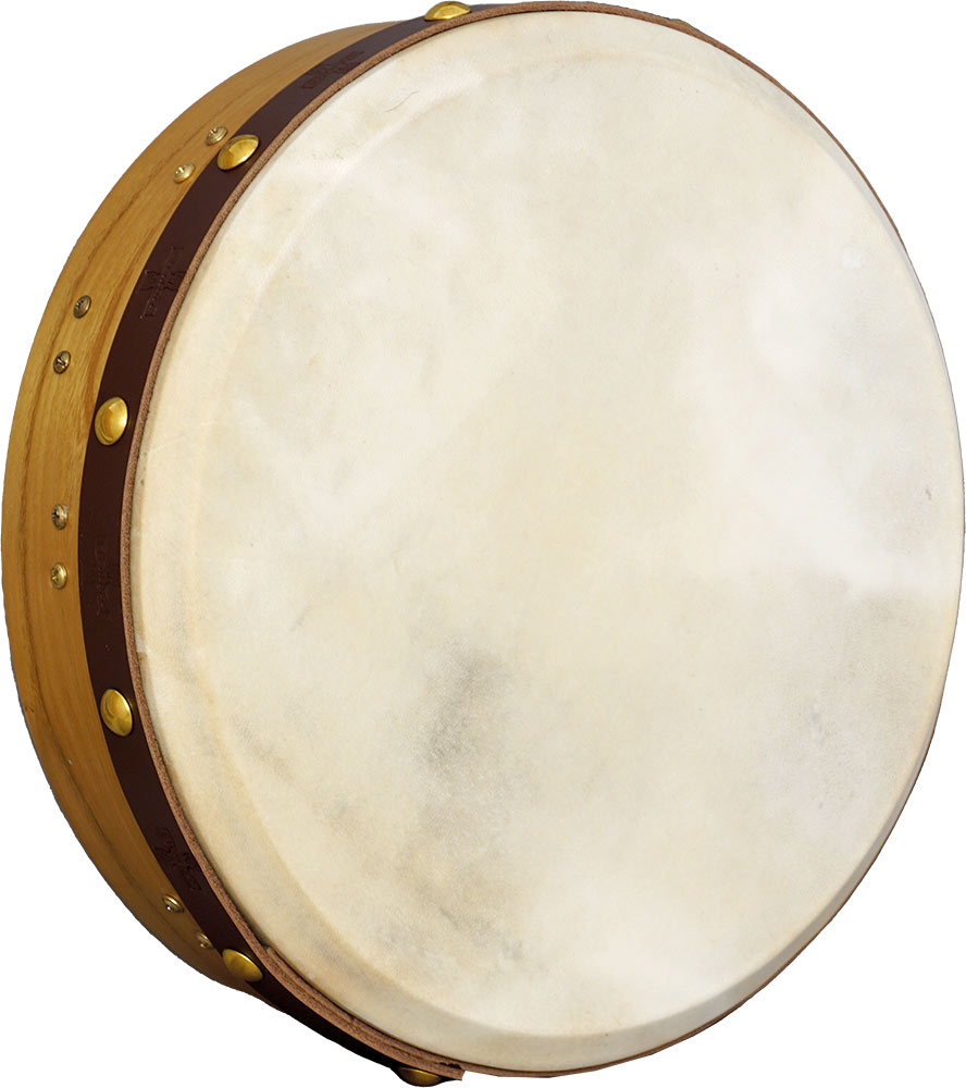 Glenluce Kilkee 14inch Tuneable Bodhran Natural stained mulberry shell with 8-point, key-tuned rim