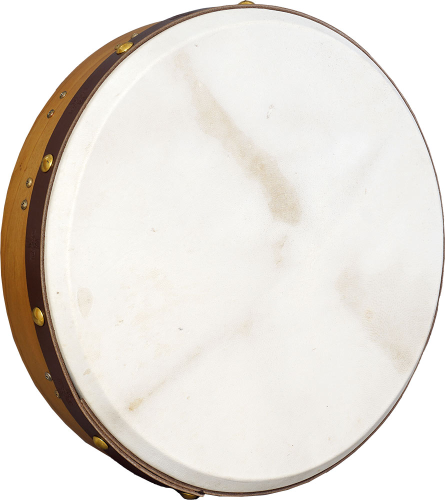 Glenluce Kilkee 16inch Tuneable Bodhran Natural stained mulberry shell with 8-point, key-tuned rim