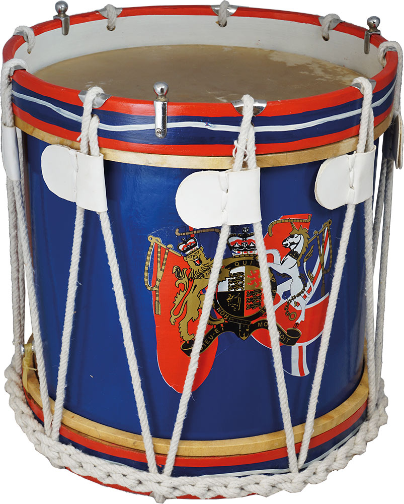 Atlas Military Style Side Drum, 14inch 14inch head, 16 deep, rope tensioned with gut snare, complete with drumsticks