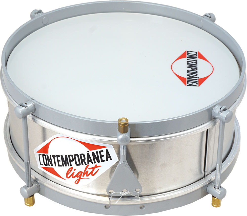 Contemporanea LCA1010 Caixa Light 10inch x 10cm Aluminum Light Series small Samba Snare Drum, 5 lug