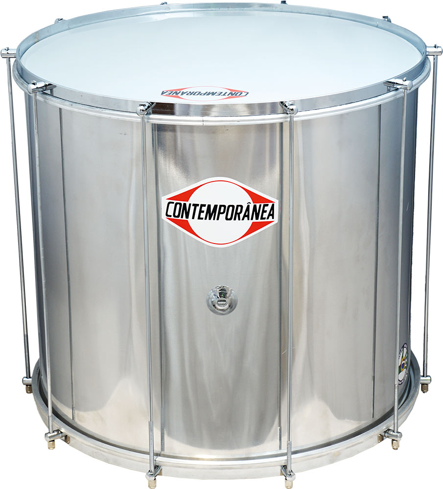 Contemporanea Professional Surdo 22inch x 60cm Aluminum Pro Series Bright Aluminum Surdo, 10 Tuning Rods