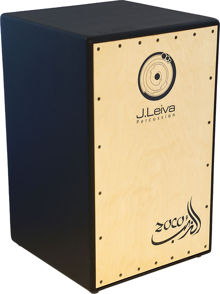 Leiva CAJ06 Sweetspot Cajon 100% Siberian birch wood 3mm front panel. Black body with natural front