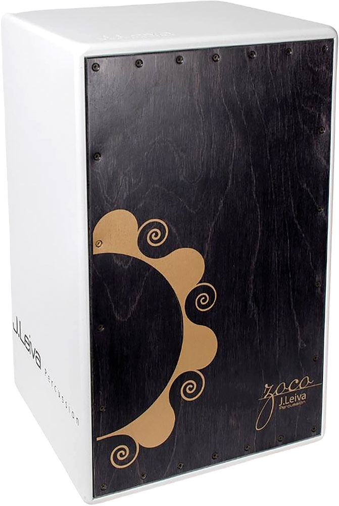 Leiva CAJ100 ZOCO Cajon, 1 DTS 100% Siberian birch wood 3mm front panel. Black body with natural front