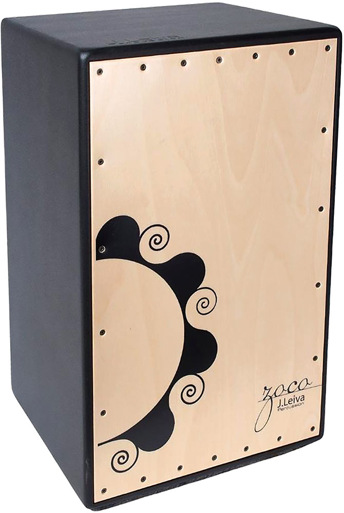 Leiva CAJ102 ZOCO Cajon 2.0, 2 DTS 100% Siberian birch wood 3mm front panel. Black body with natural front