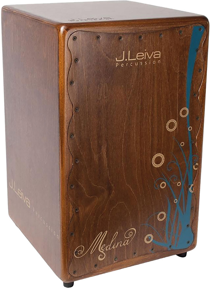 Leiva CAJ125 Medina Cajon, Vintage finish 100% Siberian birch wood 3mm front panel. Aged brown color with pattern front