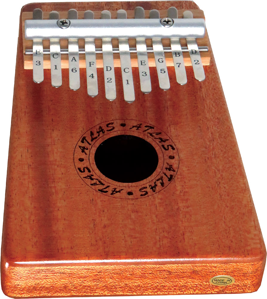 Atlas AP-A330 10 Note Kalimba Solid mahogany body with sound hole and 2 inchwah holes at the back