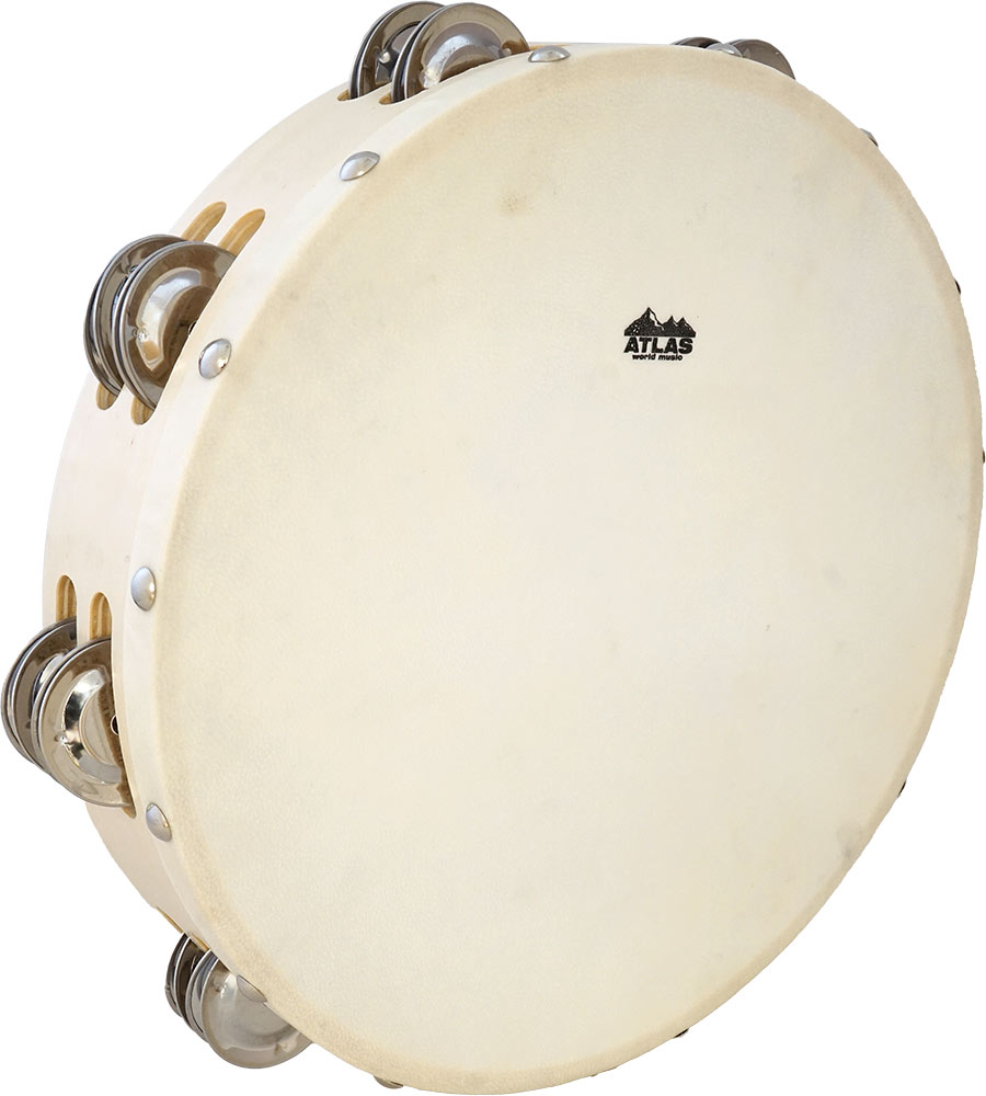 Atlas Tambourine10inch, Double Jingle Headless 10'' Tambourine with wooden rim and two rows of jingles