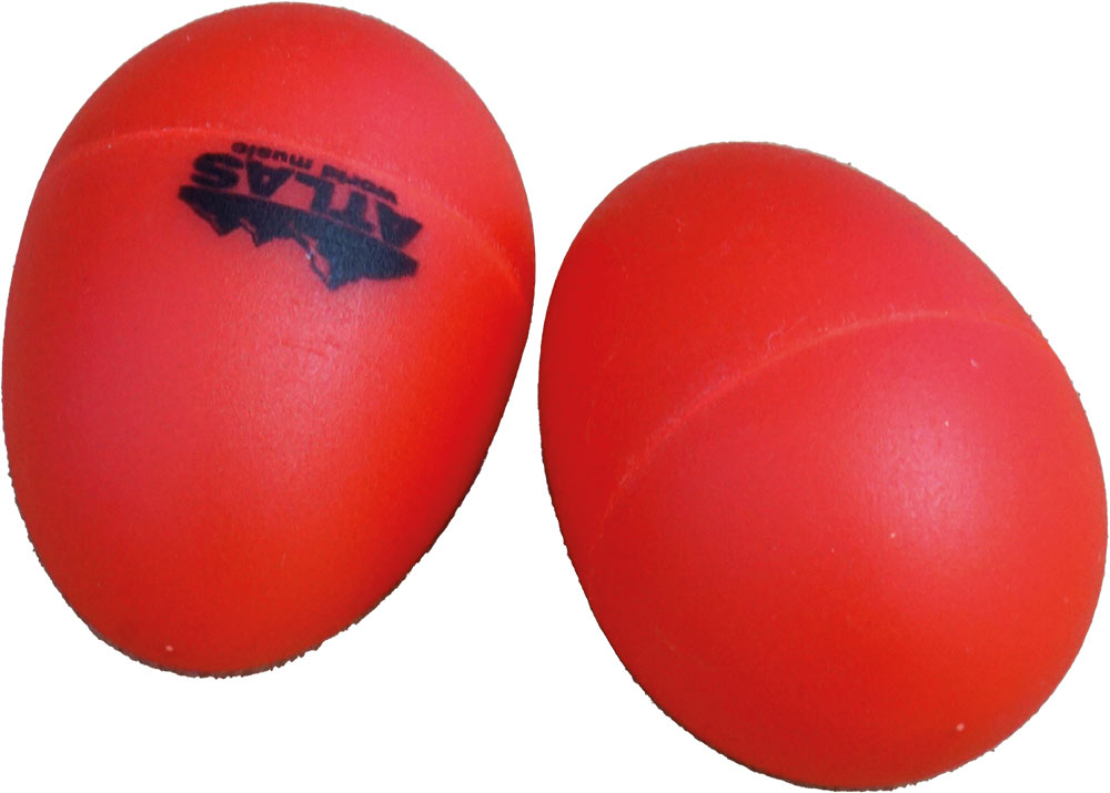 Atlas Pair of Shaky Eggs, Red Pair of plastic shaky eggs. Fun, portable percussion!