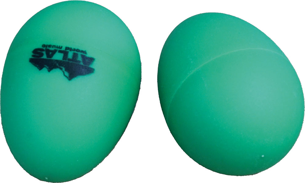 Atlas AP-01G Pair of Shaky Eggs, Green Pair of plastic shaky eggs. Fun, portable percussion!