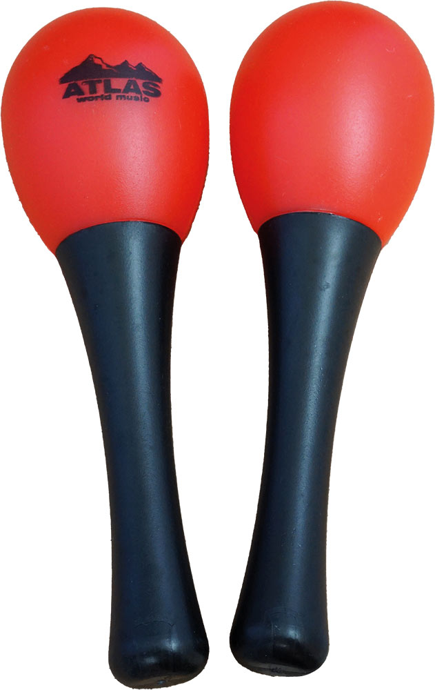 Atlas AP-SE4R Pair of Egg Maracas, Red Pair of shaky egg style maracas with short handles