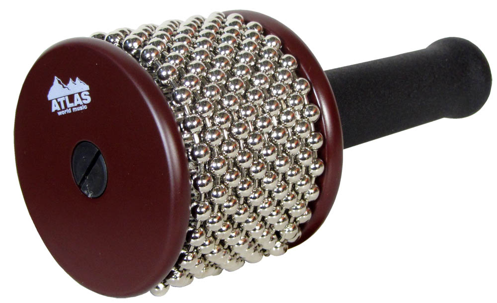 Atlas AP-L700 Wooden 80mm Cabasa Brown wooden body with a comfortable black foam handle