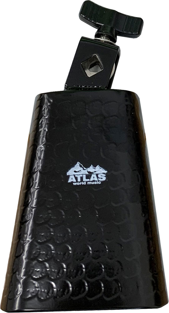 Atlas AP-L714 4.5inch Metal Cowbell, Mountable Mountable metal cowbell with grey hammered matte finish