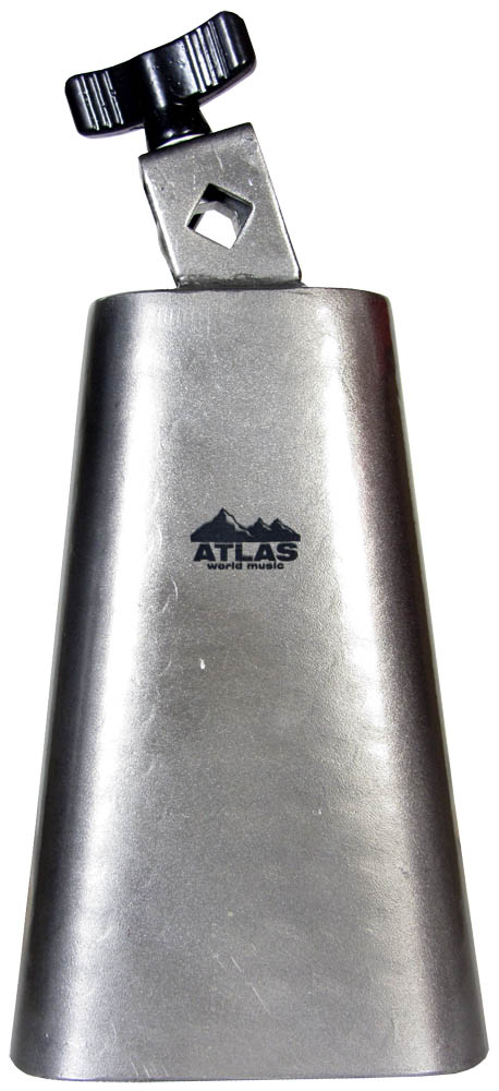 Atlas AP-L716 6inch Metal Cowbell, Mountable Mountable metal cowbell with grey hammered matte finish
