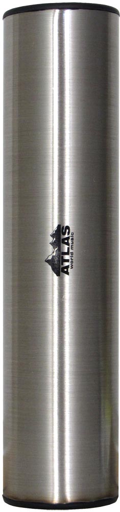 Atlas AP-L655 Metal Shaker, 21cm long Brushed Silver colored cylindrical hand shaker