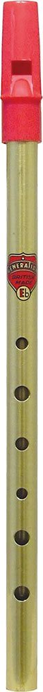 Generation Brass Eb Whistle Tin whistle with a red plastic mouthpiece