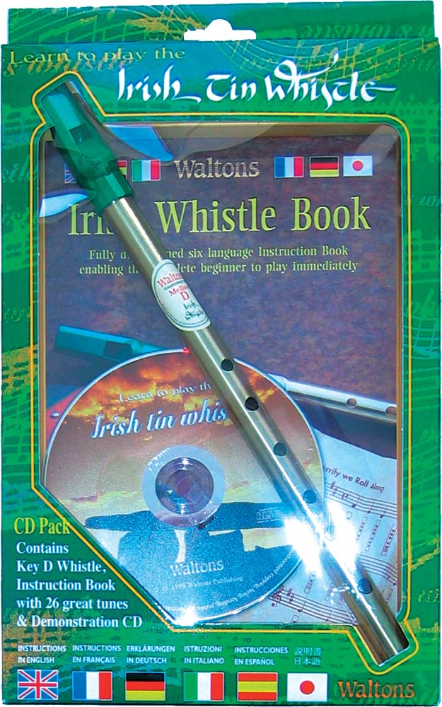 Waltons D Whistle CD Pack Irish D whistle in display pack with 6 language instruction book & CD