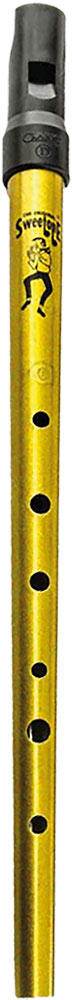 Clarke Sweetone High D Whistle, Gold Traditional tapering tin tube with moulded black plastic mouthpiece