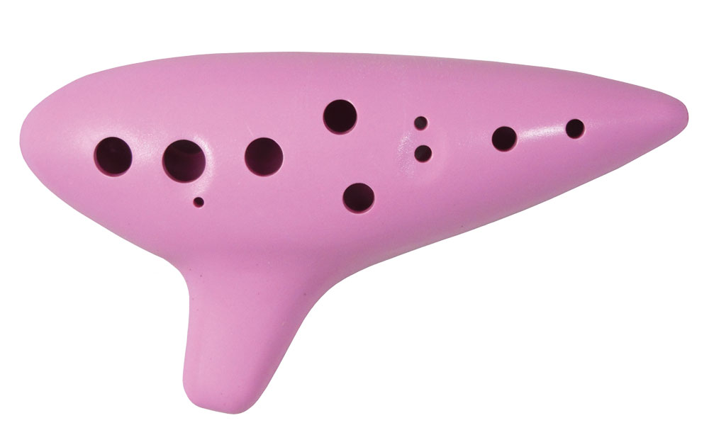 Atlas 12 Hole Ocarina, Pink Large plastic body. Alto C, chromatic