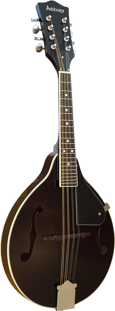 Ashbury AM-10K A Style Mandolin, Midnight Spruce top, mahogany body. f-hole model, Midnight mahogany finish