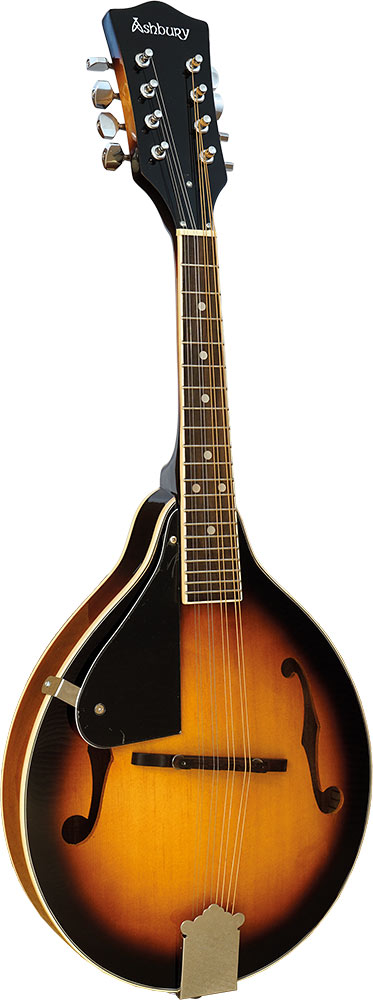 Ashbury AM-10SBL A Style Mandolin, Left Handed Left handed, spruce top, mahogany body. f-hole model, brown s/b finish.