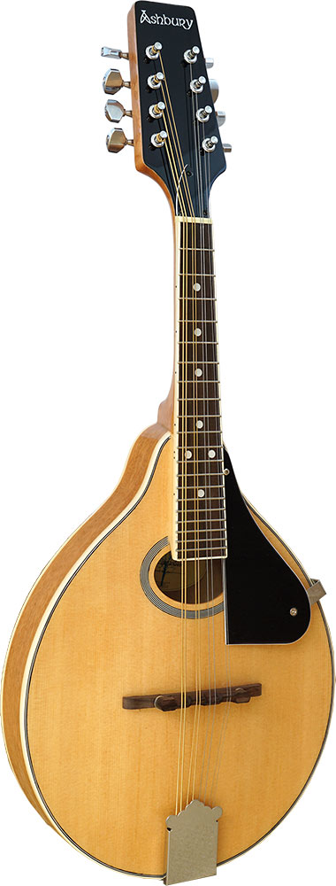 Ashbury AM-50-N A Style Mandolin, Natural Spruce top, maple body with oval soundhole. Natural finish