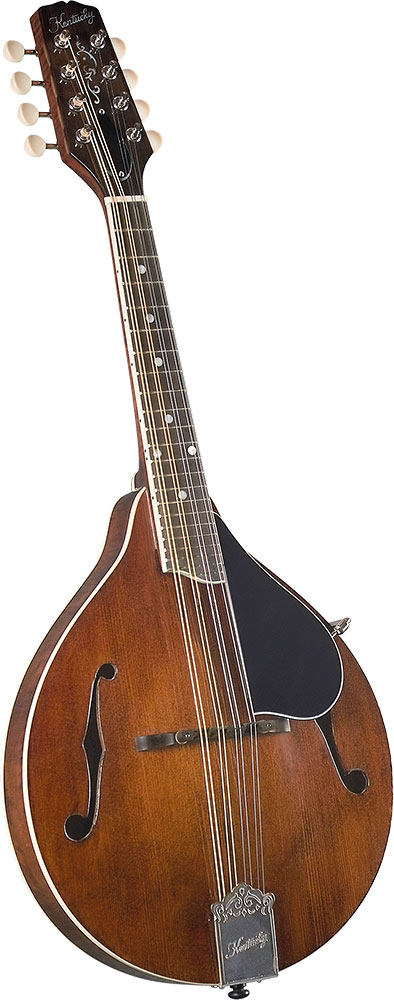 Kentucky KM-256 Deluxe A Model Mandolin. Brown Solid carved German spruce top. A model with F sound holes